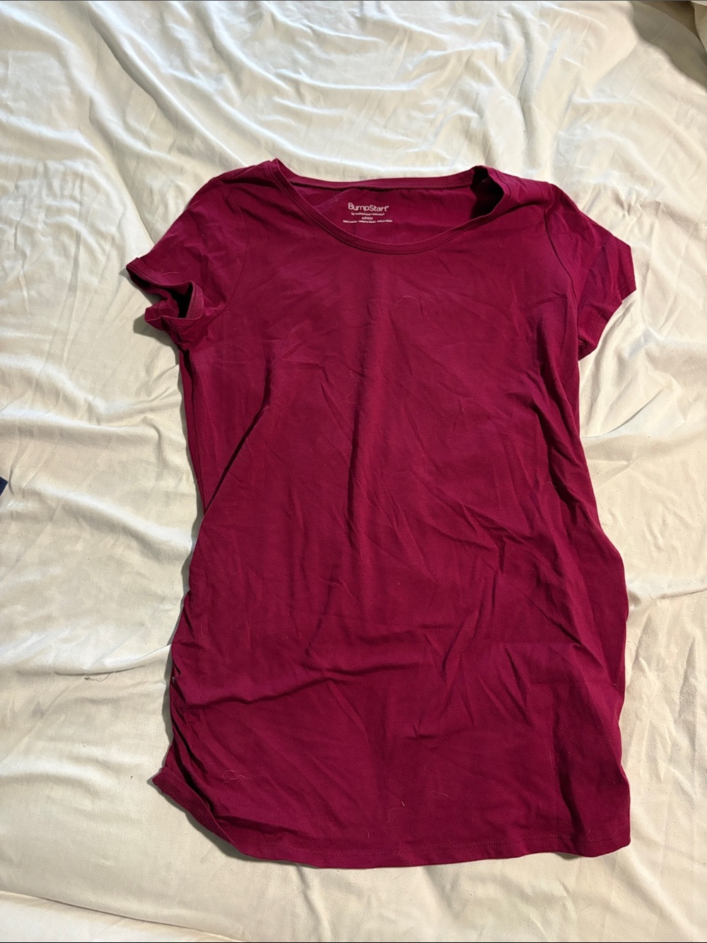 Motherhood Maternity Short Sleeve Crew Neck Top - Berry Plum